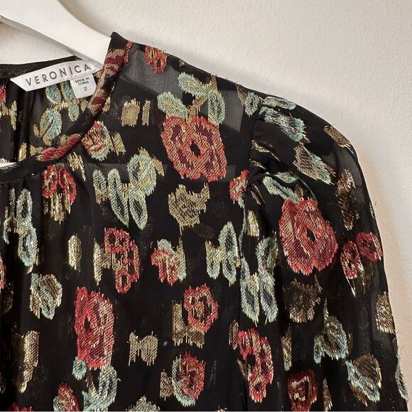 Veronica Beard Robin Floral Silk Blend Mini Dress Size 2 Pink Print - Picture 6 of 10